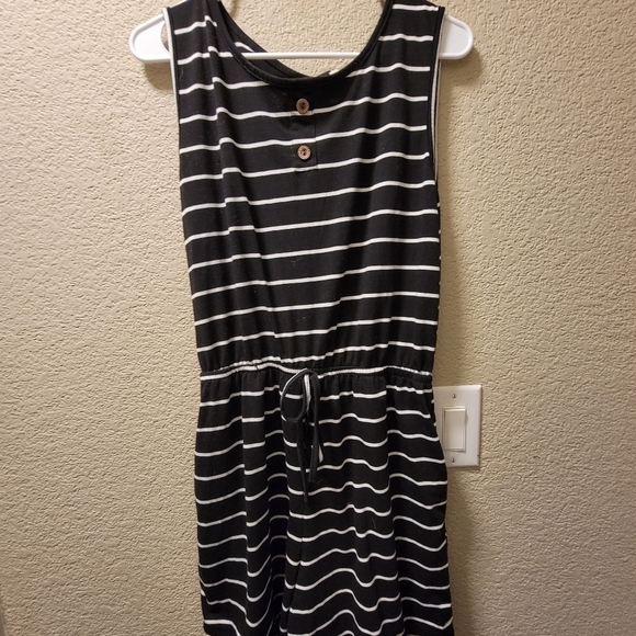 For Gand PL Black And White Stripe Romper Size Large - Picture 1 of 6